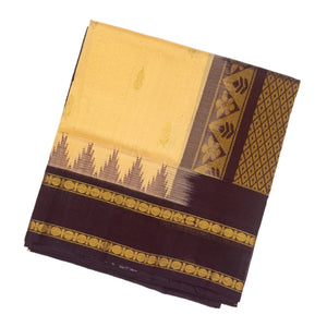 Cream Handloom Silk Cotton Saree With Floral Buttas