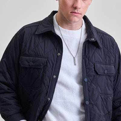 Black Double Pocket Relaxed Fit Jacket
