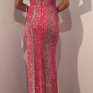 Sequin Fitted Sleeveless Slit Gown by Jovani 44637