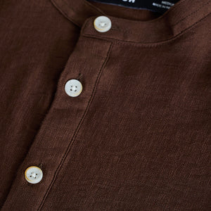 Brown Textured Slim Fit Kurta