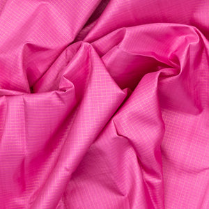 BubbleGum Pink Handloom Kanchipuram Silk Saree With Zari Checks