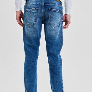 Blue Distressed Skinny Fit Jeans