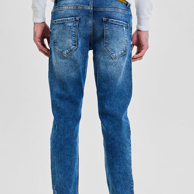 Blue Distressed Skinny Fit Jeans