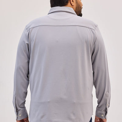 Grey Regular Fit Stretch Shirt