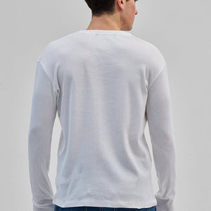 White Textured Sweatshirt