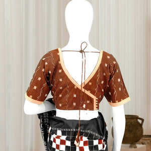 Maroon Tipa Design  Odisha Ikat Sambalpuri Cotton Blouse
