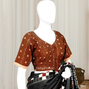 Maroon Tipa Design  Odisha Ikat Sambalpuri Cotton Blouse