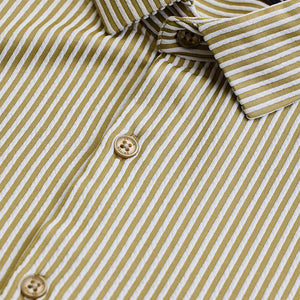 Beige Stripes Slim Fit Stretch Shirt
