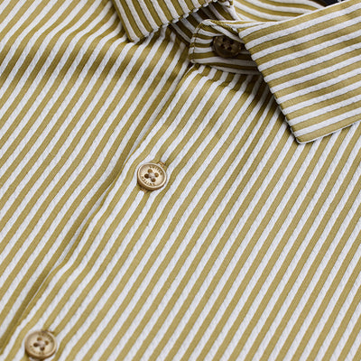 Beige Stripes Slim Fit Stretch Shirt