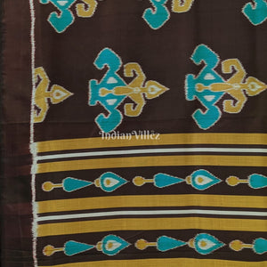 Chocolate Brown Odisha Ikat Contemporary Silk Saree