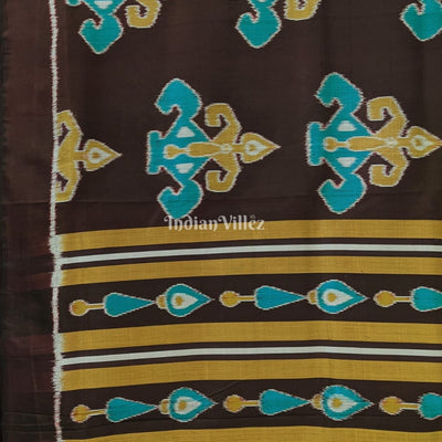 Chocolate Brown Odisha Ikat Contemporary Silk Saree