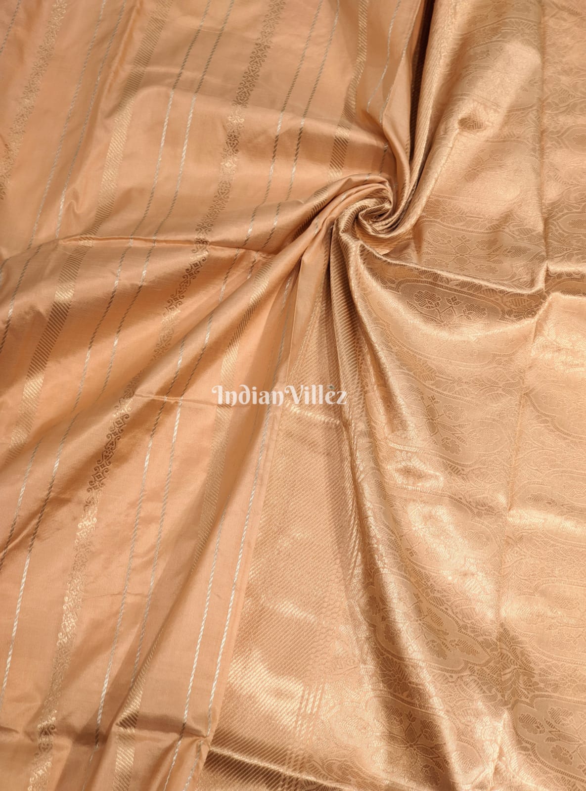 Peach Color Designer Banarasi Katan Silk Saree