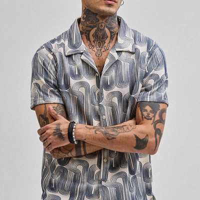 Blue Abstract Box Fit Shirt