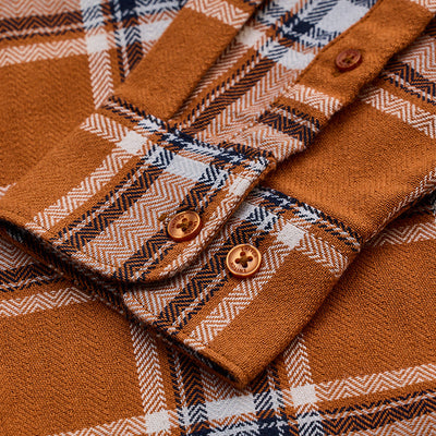 Orange Checks Slim Fit Shirt