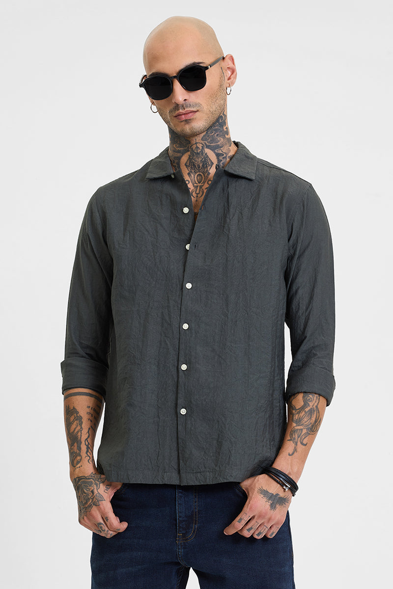 Grey Crinkle Shirt