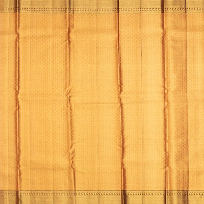 Peach Handloom Kanchipuram Tissue Silk Saree With Floral Motifs