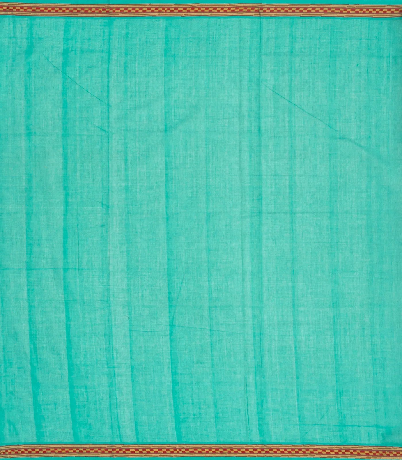Turquoise Handloom Venkatagiri Cotton Saree With Checked Border