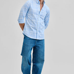 Light Blue Checks Oxford Shirt