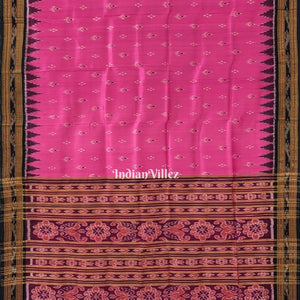 Pink Mayur Chandrika Odisha Handloom Khandua Silk Saree