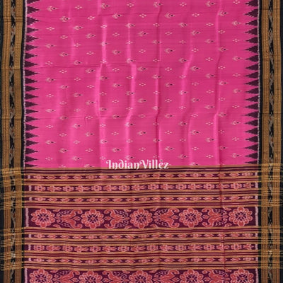 Pink Mayur Chandrika Odisha Handloom Khandua Silk Saree