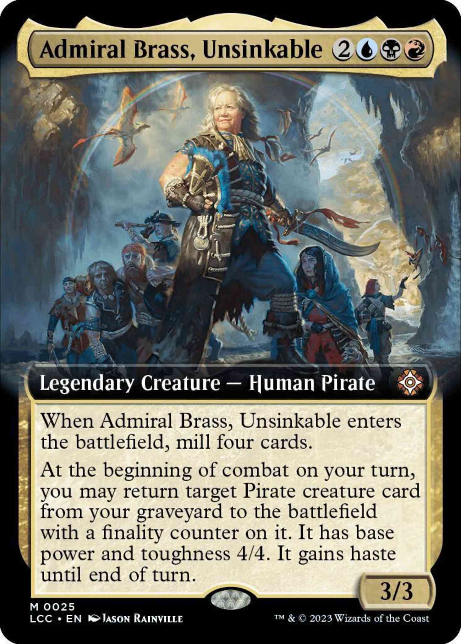Admiral Brass, Unsinkable [25] [Extended Art] [The Lost Caverns of Ixalan: Commander] [Non-Foil]