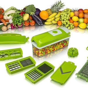 Multifunctional 12 in 1 nicer dicer chopper and drain basket