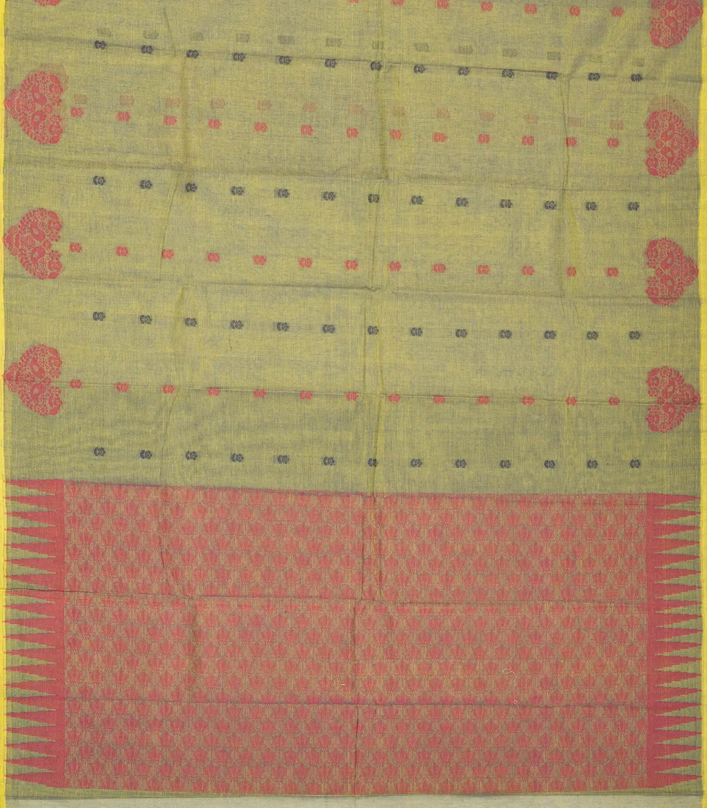 Grey Rasipuram Cotton Saree With Floral Buttas