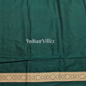 Forest Green Floral Motif Designer Meenakari Banarasi Silk Saree