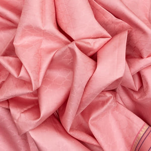 Bubblegum Pink Handloom Kanchipuram Silk Saree With Jaal Motifs