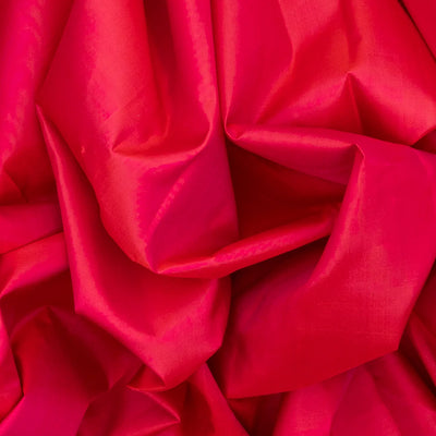 Hot Pink Handloom Kanchipuram Silk Saree With Zari Border