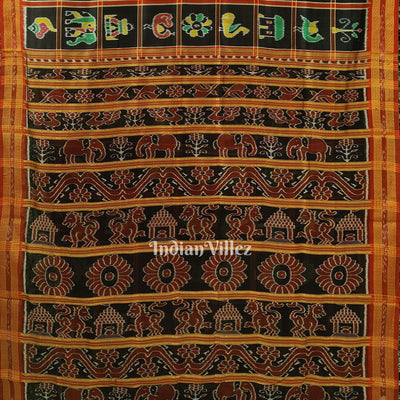 Black Nabakothi Khandua Silk Saree