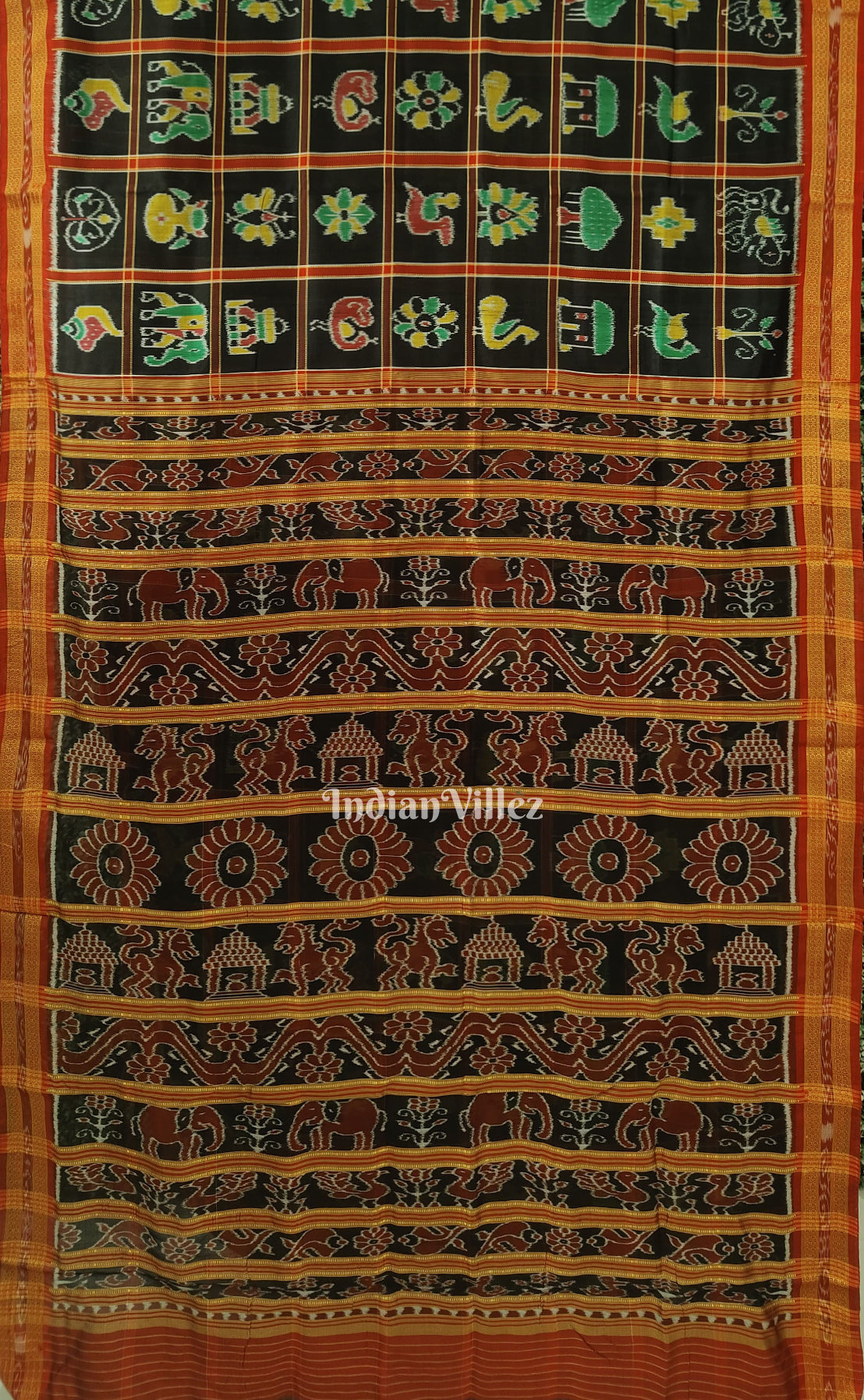 Black Nabakothi Khandua Silk Saree