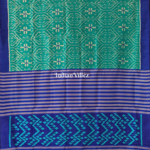 Copper Sulphate Odisha Ikat Contemporary Silk Saree