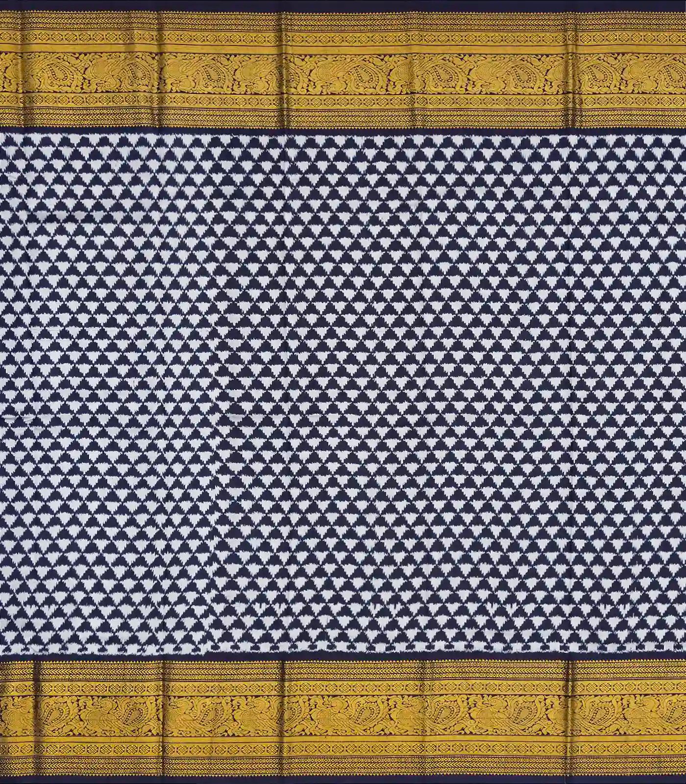 Light Blue Handloom Kanchipuram Korvai Silk Saree Printed With Floral Motifs