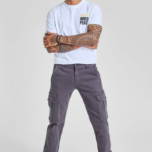 Grey Slim Fit Cargo Jeans