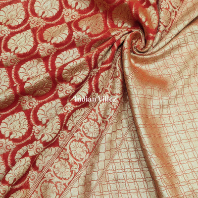 Red Pure Banarasi  Khaddi Georgette Saree