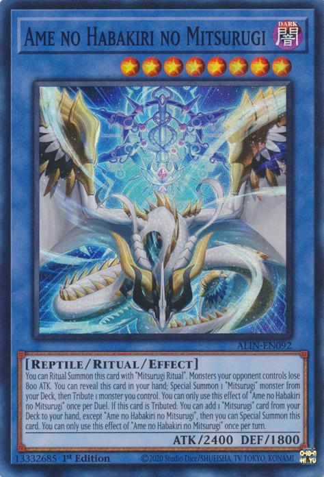 Ame no Habakiri no Mitsurugi - ALIN-EN092 - Super Rare - 1st Edition