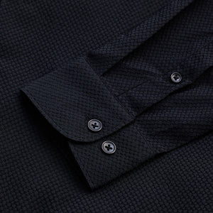 Black Textured Slim Fit Shirt