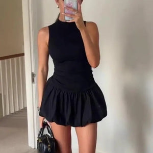 Cairo Statement Summer Dress in Black