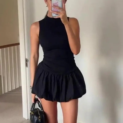 Cairo Statement Summer Dress in Black
