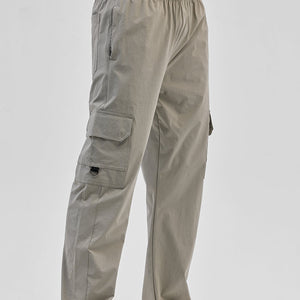 Light Grey Relaxed Fit Parachute Pants