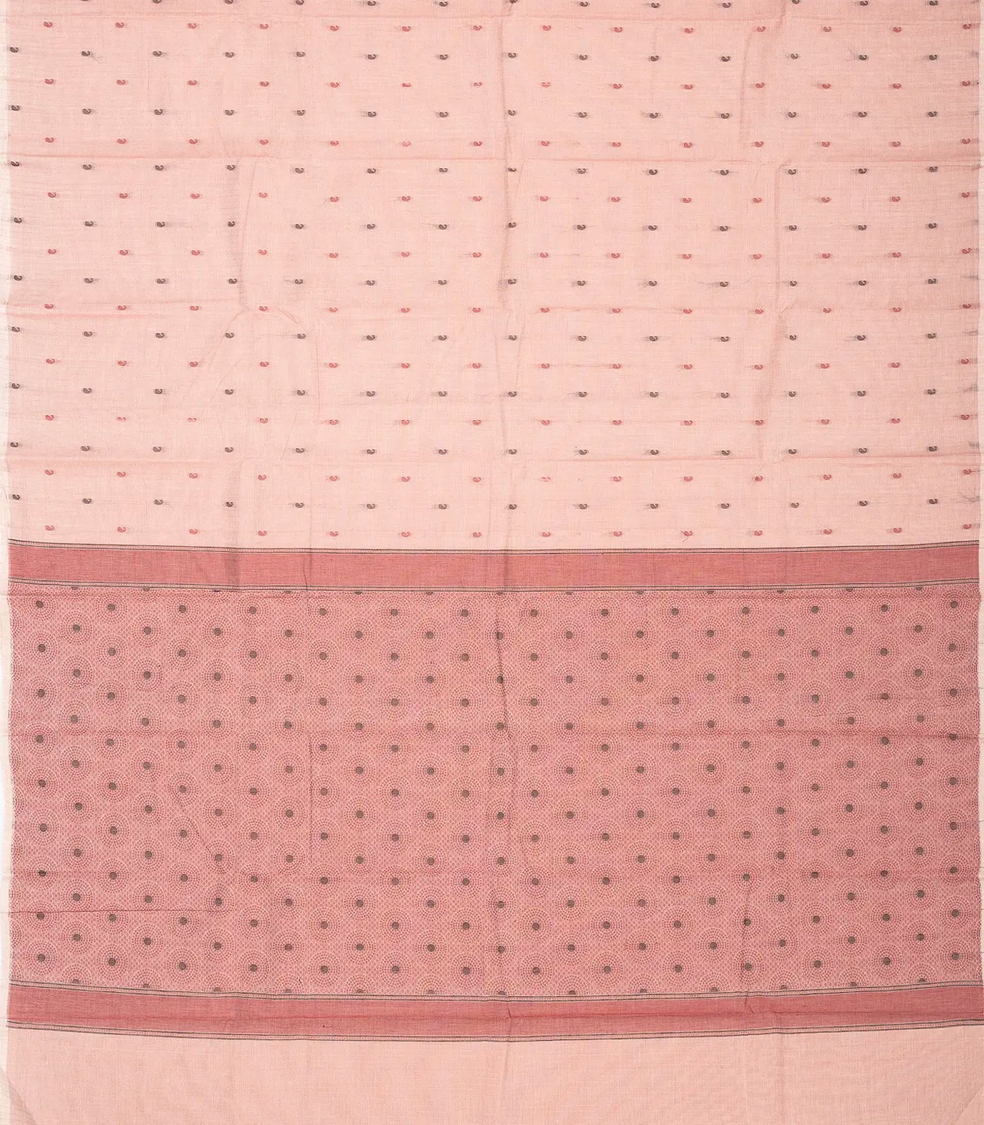 Baby Pink Handloom Rasipuram Cotton Saree With Mango Motifs