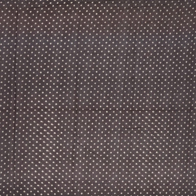 Dark Grey Woven Jaipur Cotton Saree With Printed Floral Motifs