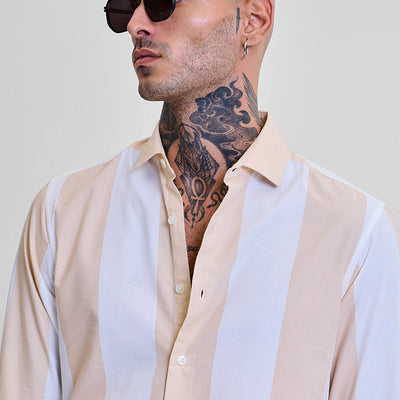 Yellow Stripes Slim Fit Shirt