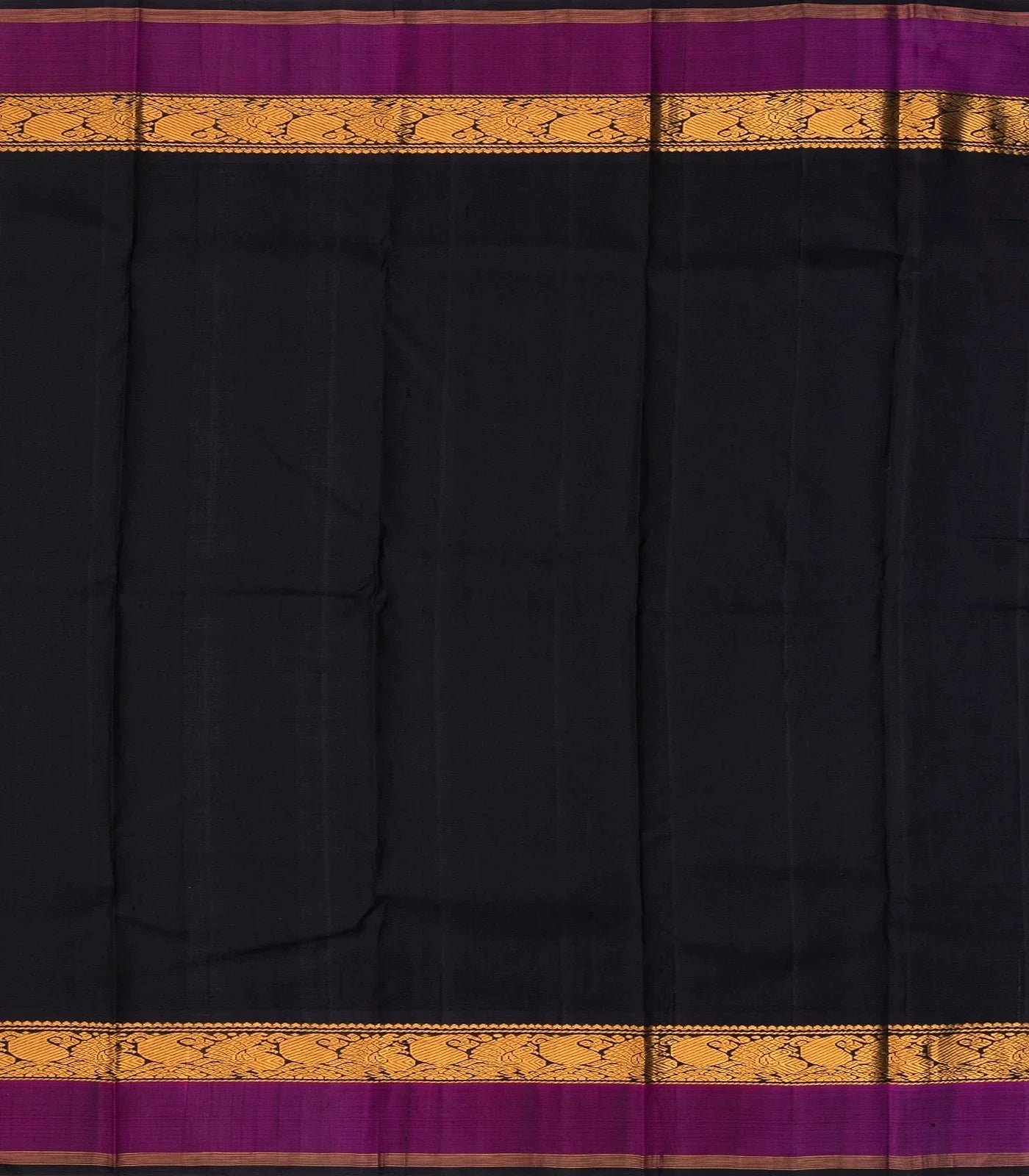 Mint Green Handloom Kanchipuram Korvai Silk Saree With Black Border