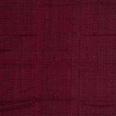 Burgundy Mangalagiri Cotton Saree With Contrast Zari Border