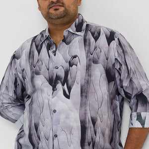 Light Grey Abstract Regular Fit Shirt