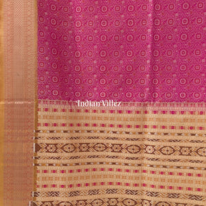 Pink Kalyani Bomkai Exclusive Designer Sambalpuri Silk Saree