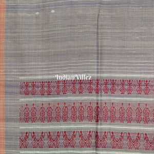 Ash Grey Asta Prahari Theme Gopalpur Tussar Silk Saree