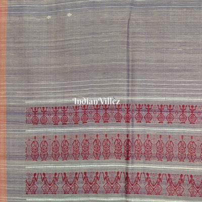 Ash Grey Asta Prahari Theme Gopalpur Tussar Silk Saree